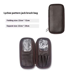 Bolsa de Maquillaje, Bolsa de Cosméticos de Viaje, Portátil, Plegable, Enrollable, con Cierre, Estuche de Cuero PU - Product Image 6