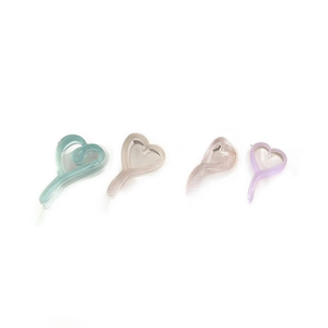 Fermagli per capelli a forma di cuore 11 cm in acrilico trasparente, accessori per capelli da donna alla moda per uso quotidiano - Product Image 1