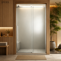 Porte de douche coulissante avec verre dépoli, grande cabine de douche à roulettes avec certificat SGCC, salle de bain pour hôtel, marché américain