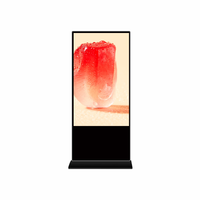 Afficheur numérique vertical HD LCD avec commande tactile, machine publicitaire tout-en-un sur pied avec plateforme RDM basée sur le cloud