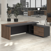 Bureau de direction en forme de L, grand format, en bois moderne et luxueux, pour usage commercial, taille personnalisable