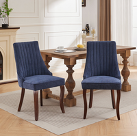 Chaises de salle à manger modernes en lin, chaise d'appoint confortable avec revêtement en tissu pour salle à manger, bureau à domicile et hôtel
