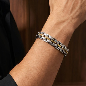 Fabricante de Joyería Personalizada, Brazalete de Cadena de Acero Inoxidable para Hombre, Chapado en Negro, Estilo Clásico, Joyería que Nunca se Desvanece - Product Image 3