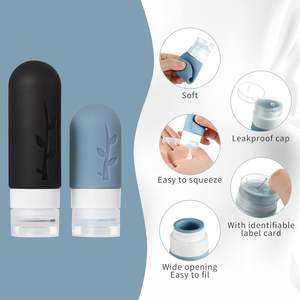 Flacons de voyage en silicone approuvés par la TSA, 18 pièces, étanches et rechargeables, pour <span class=keywords><strong>shampoing</strong></span>/après-<span class=keywords><strong>shampoing</strong></span> liquide, articles de toilette essentiels - Product Image 4