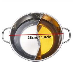 Marmite à double saveur en acier inoxydable de grande capacité à usage commercial domestique adaptée à la cuisinière à induction - Product Image 1