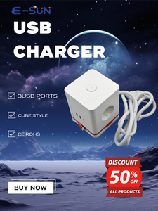 Regleta de Enchufes Inteligente con Extensión USB E-Sun, 3 Tomas de Corriente, 2 Puertos USB-<span class=keywords><strong>A</strong></span> + 1 <span class=keywords><strong>Puerto</strong></span> USB-C, Enchufe Europeo, 16A 250V, Protector de Sobretensión, Cable de Carga - Product Image 2