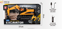 Nueva llegada excavadora de control remoto y juguetes de construcción de camiones RC simulación con cable USB ligero incluido para niños