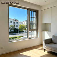 Ventana Abatible Moderna de Aluminio Directo de Fábrica con Barras de Seguridad Integradas, Protección Antirrobo, Barandilla para Uso en Hoteles y Exteriores