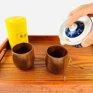 Juego de taza <span class=keywords><strong>y</strong></span> platillo de madera, taza de agua de madera, taza de café de madera, taza de té estilo Zen japonés de 4 onzas - Product Image 4