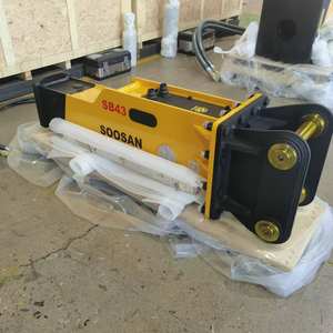 Moteur de brise-roche hydraulique de type boîte SB43 pour excavatrices de 6 à 9 tonnes, garantie 1 an, emballage en caisse en bois, burin de 75 mm - Product Image 1