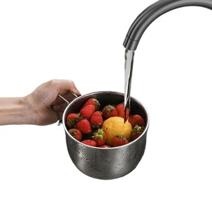 Colador de acero inoxidable engrosado, tazón para agua, tazón para lavar verduras y enjuagar arroz, cesta para arroz y verduras, cesta para frutas y - Product Image 4