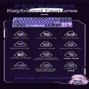 คีย์บอร์ดกลไก VGN V87/V87pro แบบ 3 โหมด เชื่อมต่อได้ 3 โหมด คีย์บอร์ดเกมมิ่ง โครงสร้างตามหลักสรีรศาสตร์ คีย์บอร์ดแบบถอดเปลี่ยนสวิตช์ได้ - Product Image 6