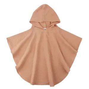 सबसे अच्छा विक्रेताओं क्लॉक डिजाइन मस्लिन कपास बेबी स्नान तौलिया स्नान स्नान उपहार नरम हुक वाले बच्चे तौलिया सादे आयताकार