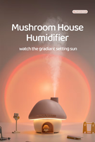 YINHI Nouvelle Lampe d'Ambiance Veilleuse Champignon Humidificateur Domestique USB à Piles pour Bureau et Chambre
