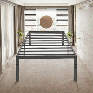 Midcentury Modern Metal <b>Bed</b> Frame Box Spring Platform <b>Bed</b> Eco-Friendly <b>Black</b> for Hotel Villa - Product Image 3