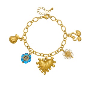 Fashionable Gold Plated Heart Charm Bracelet Zinc Alloy Multi Element Pendant Flower Money Bag Swan Women's Jewelry Gift - Product Image 5