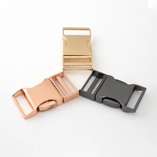 Factory Direct Sale High End Metal release side release buckles Handbag Slider Square Buckle In Stock metal chain dog harness