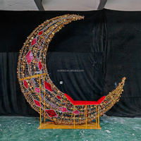 Lumières LED IP65 pour l'extérieur, décorations de luxe pour les rassemblements de l'Aïd, les mariages, les mosquées, le Ramadan, l'Aïd, les fêtes islamiques, motif LED 3D, nouvelles lumières de lune