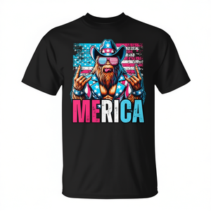 Camiseta Sasquatch Merica 4th Of July con bandera americana y estilo vaquero - Product Image 2