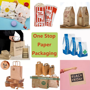Sac d'emballage alimentaire jetable avec logo personnalisé, sac en papier kraft avec revêtement en aluminium et cire, pour boulangerie, pâtisserie, sandwich, pain, hamburger - Product Image 6