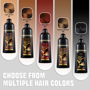 Champú para el Cabello sin Amoníaco 500ml Cubre las Canas y el Cabello Blanco <span class=keywords><strong>Tinte</strong></span> Permanente a Base de Hierbas para Hombres y Mujeres - Product Image 4