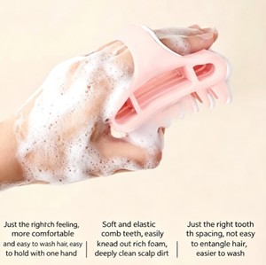 Brosse à cheveux en silicone souple, masseur de cuir chevelu pour cheveux mouillés, nettoyage en profondeur respectueux des cheveux, peigne anti-démangeaisons pour la croissance des cheveux - Product Image 2