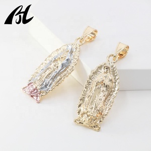 最畅销的美国圣母迷你麦当娜吊坠宗教珠宝锆石主要由黄铜制成 - Product Image 4