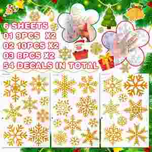 Juego de 6 Pegatinas Decorativas Navideñas para Ventanas y Puertas, Pegatinas para Ventanas de Fiesta, Pegatinas para Ventanas de Año Nuevo - Product Image 5