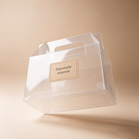 Boîte d'emballage portable en plastique personnalisée, transparente, pliable, écologique, pour pâtisserie maison et cadeaux