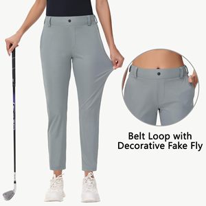 Pantalon <span class=keywords><strong>de</strong></span> <span class=keywords><strong>golf</strong></span> pour femme, coupe bootcut, extensible, longueur cheville, décontracté, sport, avec passants <span class=keywords><strong>de</strong></span> ceinture et poches zippées - Product Image 3
