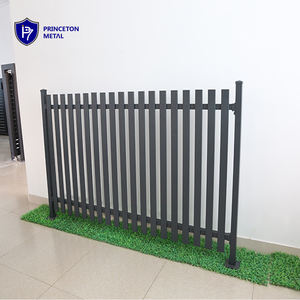 Clôture en aluminium à lattes verticales soudées en métal, revêtement poudré blanc/noir, design naturel écologique en 3D - Product Image 4