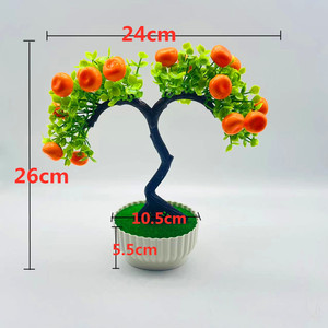 Árbol Bonsái Artificial de Granada, Tamaño Pequeño para Mesa, Flores de Plástico, Planta Decorativa, Adorno - Product Image 2