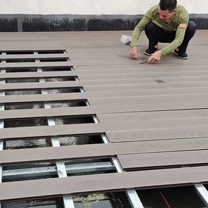 Tùy Chỉnh 25Mm Dày Ngoài Trời Trang Trí Nội Thất Ván Gỗ Tếch WPC Sàn Sàn Sân Vườn Ban Công Sân Thượng <span class=keywords><strong>Decking</strong></span> Bằng Gỗ Nhựa Bên Ngoài WPC Sàn - Product Image 3