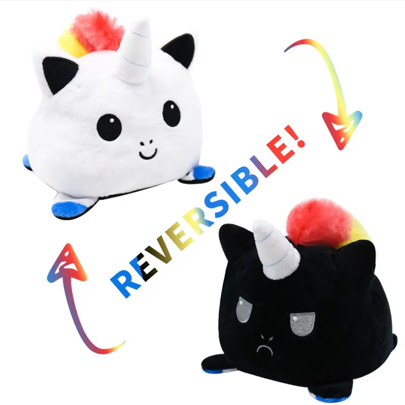 15cm New Design Cute Stuff Flip Double Side Unicorn Cat 35 Type peluches de Reversible Stuffed Animals Toy
