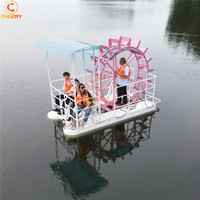 Bateau à pédales de loisirs, bateaux à pagaies en fibre de verre, jeux, équipement de parc d'attractions aquatiques