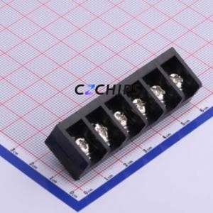 HB9500-9.5-6P Barrier Terminal Block Through hole Component (THT),P=9.5mm Connector Three Sides 9.5mm 1x6P Straight Pin - Product Image 1