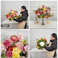 Usine de fleurs artificielles DKB, vente en gros de fleurs artificielles en soie, centres de table de mariage, boules de fleurs bleues, centres de table