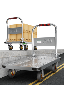 Extra-lớn nền tảng thép giỏ hàng với 8in TPR bánh xe 1000kg tải Đen - Product Image 4