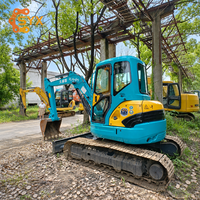 Экономичный Оригинальный Японский Мини-Экскаватор Kubota KX155 с Ковшом 0.2м³ и Грузоподъемностью 5 Тонн, Б/У, на Гусеничном Ходу, для Рекультивации Земель