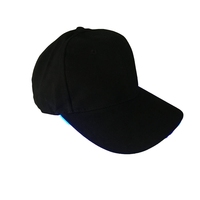 Bordado personalizado Puff impresión 6 Panel Hip Hop Unisex en blanco negro común iluminado Led gorra de béisbol