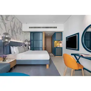 Custom Hotel Resort Apartment Bedroom Furniture Room Sets Modern Wooden Hotel Bedroom Furniture MDF Hotel Room Furniture