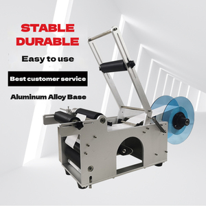 AOC bán tự động Máy dán nhãn chai tròn cho rượu vang đỏ Thịt đóng hộp chai nước giải khát điện & gỗ vật liệu đóng gói - Product Image 3