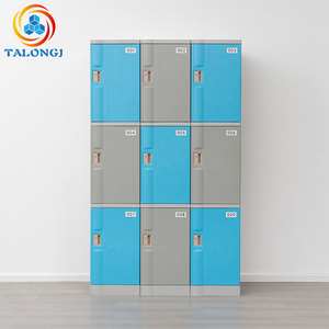 Casier commercial moderne à 3 niveaux et 9 portes en plastique ABS, coloré, étanche, modulaire, pour salle de sport et école - Meilleures ventes - Product Image 1