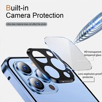 Casing ponsel bingkai aluminium magnetik tahan guncangan, casing kaca Tempered dua sisi bingkai aluminium logam untuk iPhone 16 17 Pro