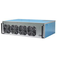 Casing GPU 8 slot dengan sistem CPU 1820 1840, rangka dengan PSU 2400W untuk RX 580 RTX 2080 3080 RX5700