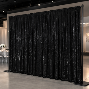Wholesale Mesh Sequin Backdrop Curtain for <b>Wedding</b> Stage Event Rental Pipe and Drape Project Supply - Product Image 1