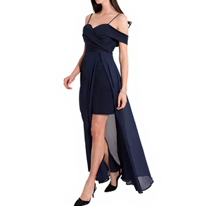 Nuevo Vestido Maxi de Gasa con Hombros Descubiertos y Abertura Alta, Vestido Formal de Noche para Mujer - Product Image 3