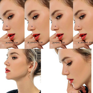 Cristal Acier Inoxydable Nez <span class=keywords><strong>Aiguille</strong></span> spirale cz Nez Anneau Nez Nail Piercing Bijoux - Product Image 4