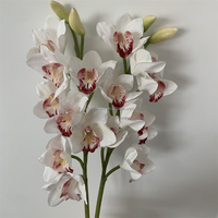 B-711 Décoration haut de gamme pour la maison et le bureau, fleurs artificielles, orchidées à toucher réel, arrangement floral, longue branche, orchidées blanches