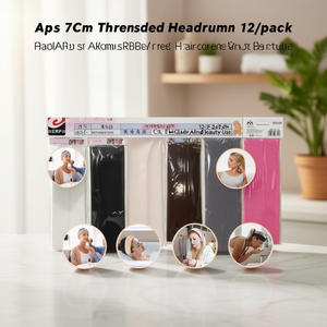 Fascia per capelli filettata da 7 cm, confezione da 12, per la cura dei capelli e l'uso estetico - Product Image 2